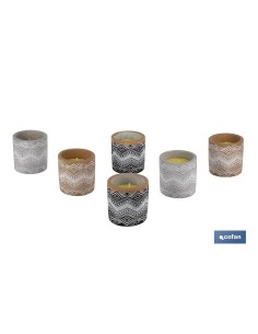 Pacote com 6 Velas Aromáticas de Citronela em Vaso Decorado 170 g