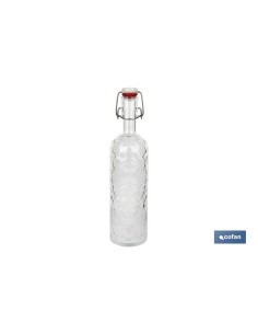 Pack 6 botellas de vidrio transparente con cierre de estribo 1 L