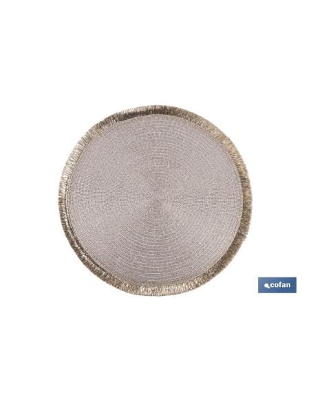 Pacote com 6 sousplat redondo champagne 38 cm - elegância e proteção