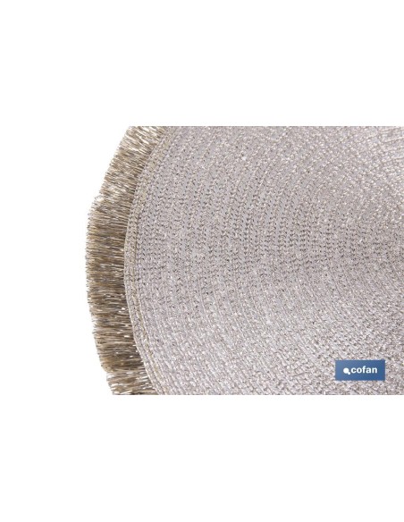 Pacote com 6 sousplat redondo champagne 38 cm - elegância e proteção