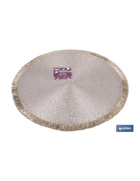 Pacote com 6 sousplat redondo champagne 38 cm - elegância e proteção