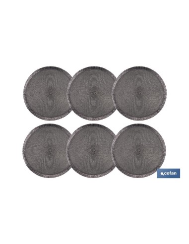 Pack de 6 sous-assiettes rondes argent 38 cm - élégantes et pratiques