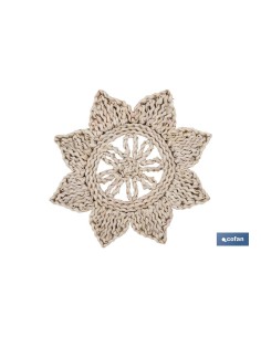Pack of 6 star-shaped placemats natural fiber 30 cm