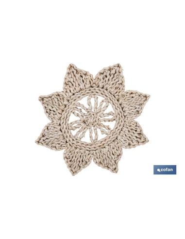 Pack of 6 star-shaped placemats natural fiber 30 cm