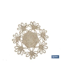 Pack of 6 braided natural fiber placemats 35 cm