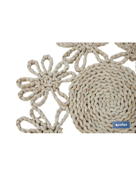 Pack of 6 braided natural fiber placemats 35 cm