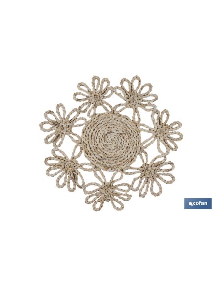 Pack of 6 braided natural fiber placemats 35 cm