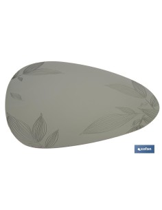 Pack of 6 triangular green printed placemats 45 x 36 cm