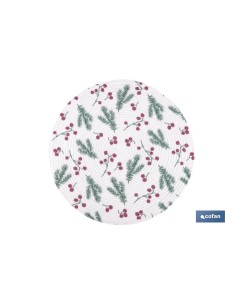 Pacote de 6 souspratos redondos estampados folhas 38 cm