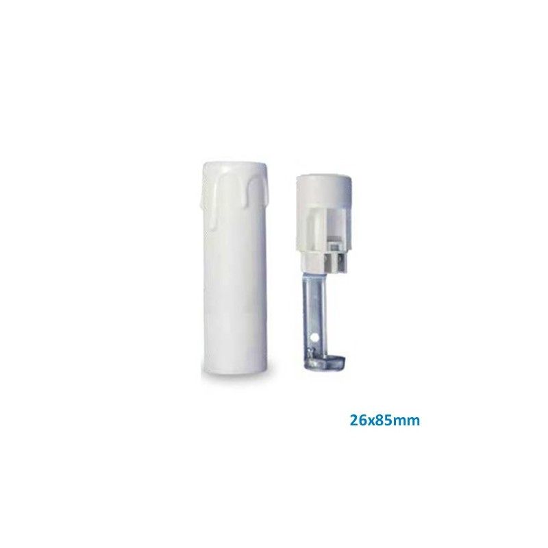Culot E14 + étui 26x85 mm bougie blanche GSC 2203326