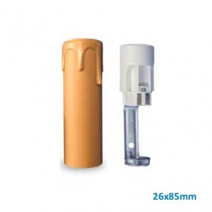 Culot E14 + étui 26x85 mm bougie blanche GSC 2203326