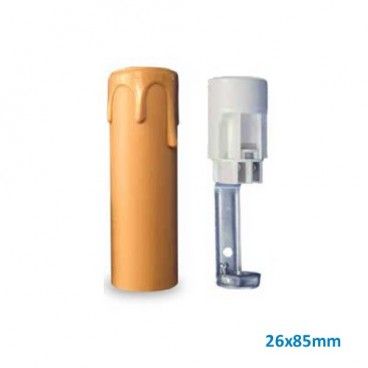 Culot E14 + étui 26x85 mm bougie blanche GSC 2203326