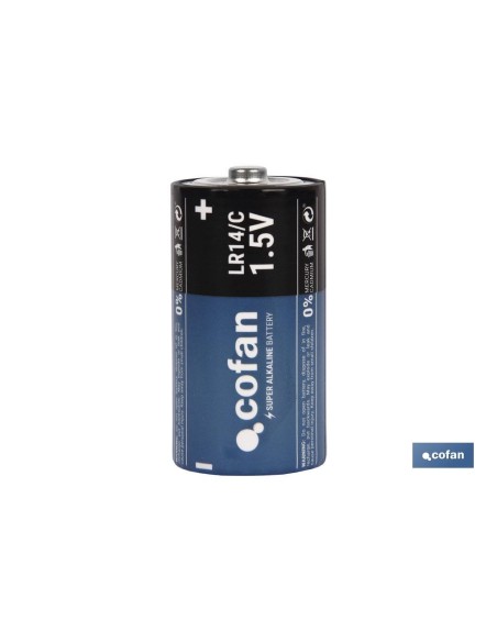 Pack de 6 unités Blister 2 Piles Alcalines LR14/C 1,5V