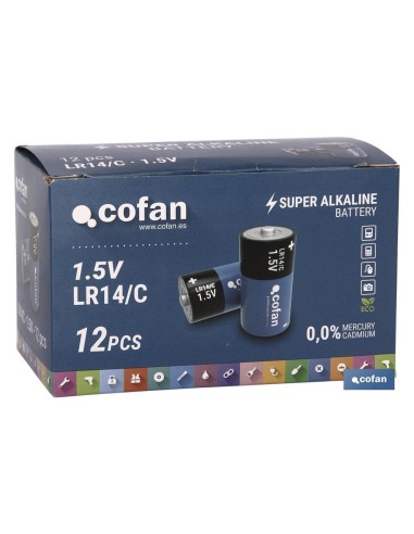 Pack de 6 unités Blister 2 Piles Alcalines LR14/C 1,5V