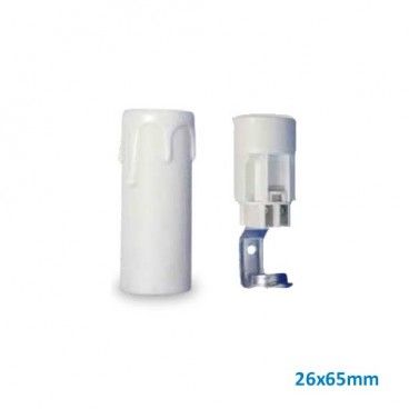 Culot E14 + étui 26x65 mm bougie blanche GSC 2203325