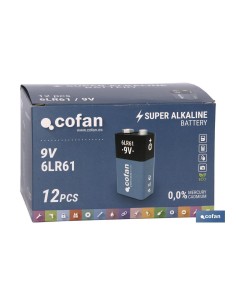 Pacco da 12 batterie alcaline 6LR61/9V a lunga durata in blister 2