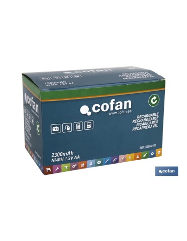 Pacote com 10 unidades Blister 4 Pilhas Recarregáveis AA 2300mAh