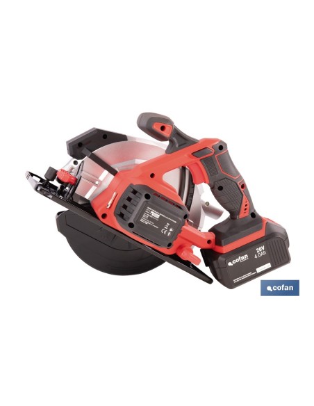 Seghetto circolare a batteria Li-ion 20 V Ø185 mm con motore brushless