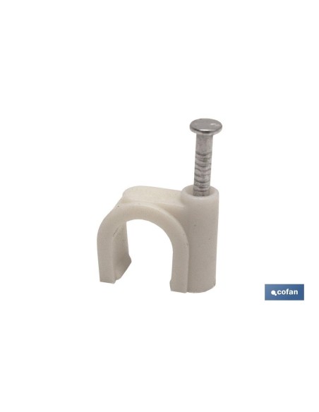 Pacote de 12 grampos plásticos redondos de 7 mm para cabos