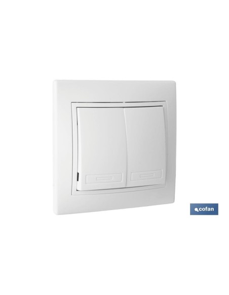 Interruttore doppio incassato modello Pacific 10A 250V