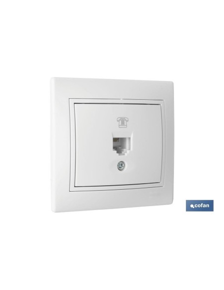 Base de telefone embutir branca RJ11 modelo Pacific