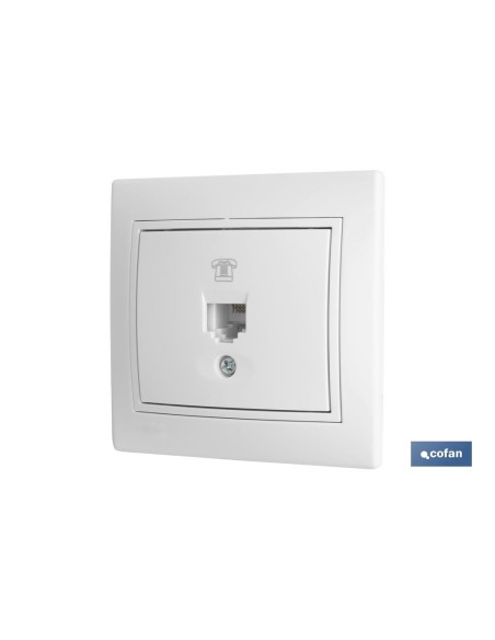Base de telefone embutir branca RJ11 modelo Pacific