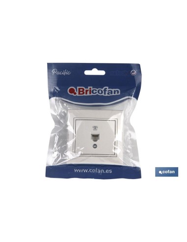 Base teléfono empotrar blanca RJ11 modelo Pacific