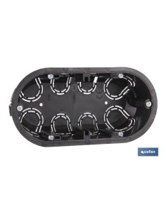 Pack of 10 double flush mount mechanism boxes 140x68x46 mm