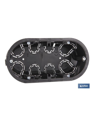 Pack of 10 double flush mount mechanism boxes 140x68x46 mm