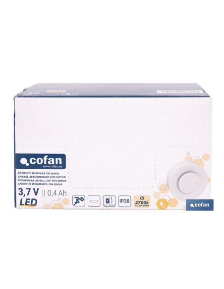 Pack of 8 Rechargeable LED Wall Lights with Sensor 3.7 V 0.4 Ah IP20 2700 K Ø60 mm