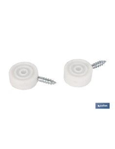 Pack 12 unidades soporte vitrinas redondo blanco