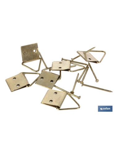 Pack mit 12 Metallbilderhaken 14x14 mm