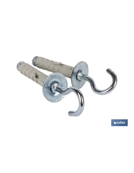 Pack 10 unidades taco nylon con gancho 4x40 mm
