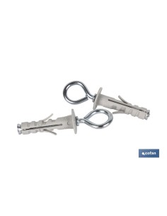 Pack 10 tacos nylon con argolla 4x40 para fijaciones seguras