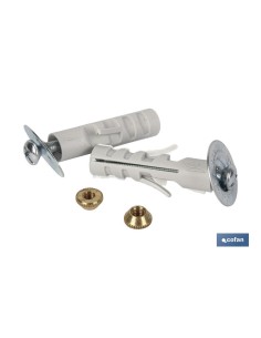 Pack of 10 nylon plugs with screw 5x45 in blister