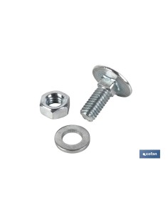 Confezione da 10 Viti per Mensole M-6 x 15 mm con Dado e Rondella