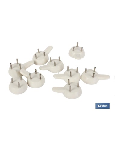 Pack of 12 small plastic drive-in hooks