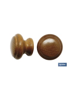 Pack of 12 Oak Wood Knobs 30mm for Drawers