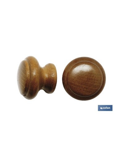 Pack de 12 Boutons en Bois Pin 25mm pour Tiroirs
