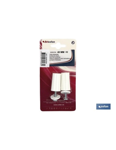 Pack of 12 Curtain Stops 60mm White - 2 UDS