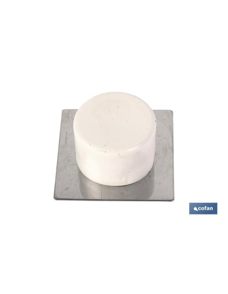Pack 12 tope adhesivo base inoxidable blanco 40x40