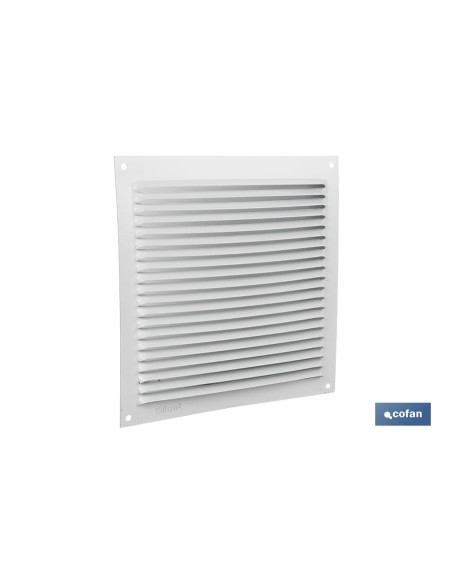 Pack of 5 white aluminum ventilation grilles 17 x 17 cm