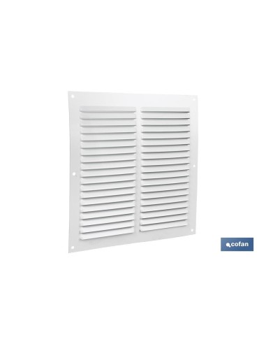 Pack of 5 aluminum white ventilation grilles 20 x 20 cm