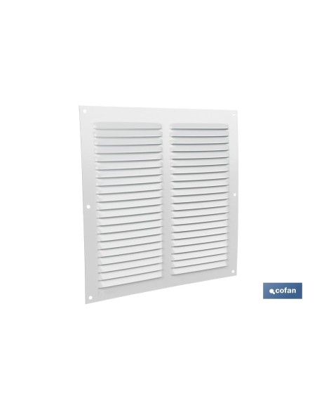 Pack of 5 aluminum white ventilation grilles 25 x 25 cm