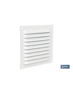 Pack of 5 aluminum white ventilation grilles with mosquito net 30 x 30 cm