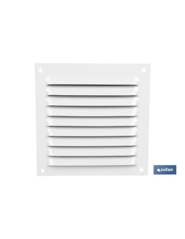 Pack mit 5 Aluminium weißen Belüftungsgittern mit Mückennetz 30 x 30 cm