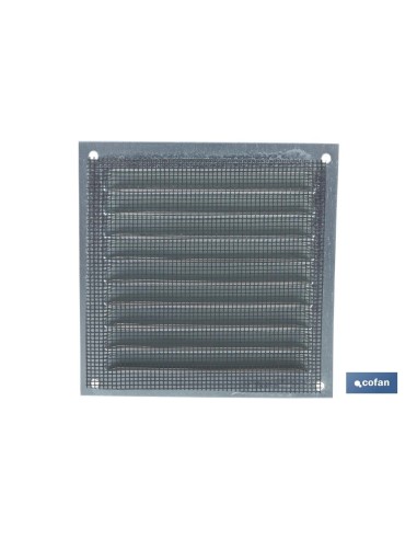Pack mit 5 Aluminium weißen Belüftungsgittern mit Mückennetz 30 x 30 cm
