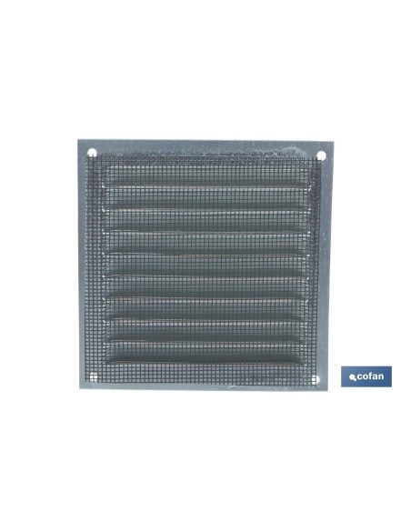 Pack mit 5 Aluminium weißen Belüftungsgittern mit Mückennetz 30 x 30 cm