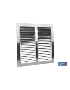 Pack of 5 aluminum ventilation grilles with mosquito net 25 x 25 cm
