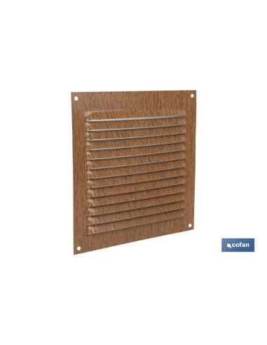 Pack de 5 unités grille de ventilation aluminium bois 15 x 15 cm